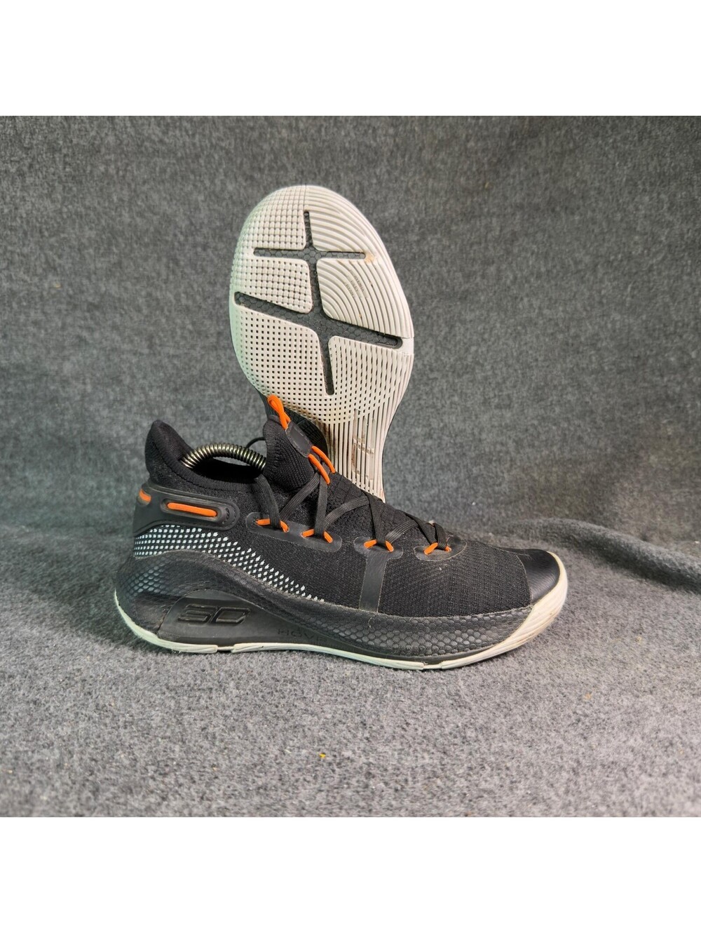 Under Armour Curry 6 Oakland Sideshow GS Youth Sz 7Y Black Orange 3020415-003
